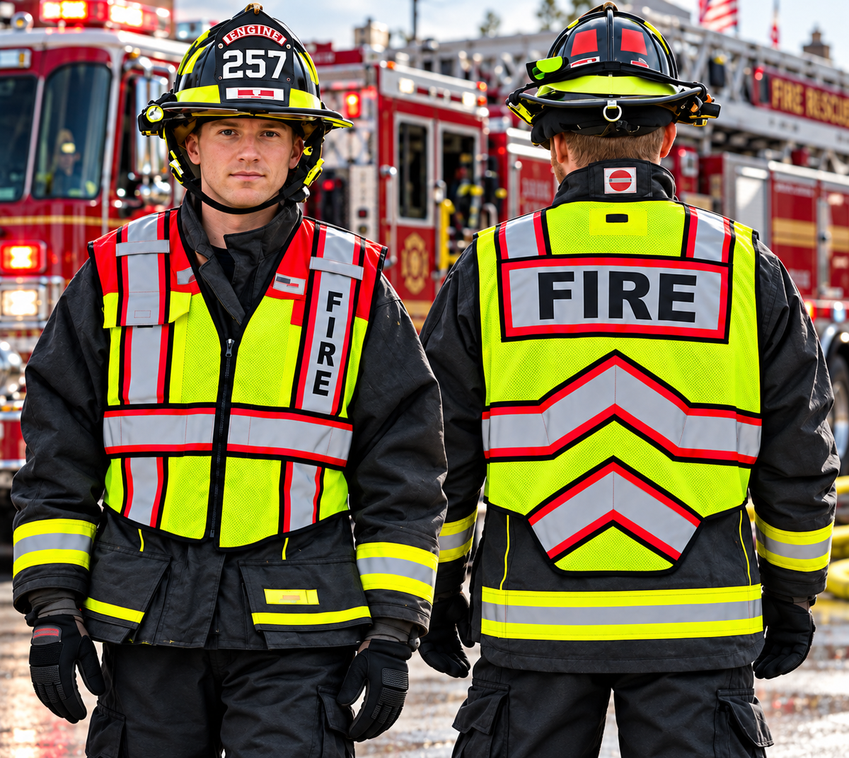 Fire Ninja Red Fire Public Safety Vest, Six-Point Breakaway