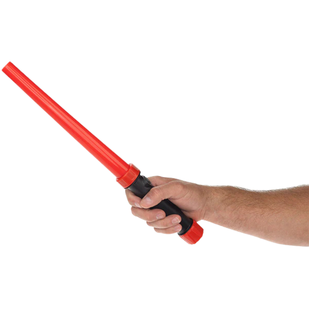 Bayco, Traffic Wand w/Black Handle - 3 AAA - Red Lens