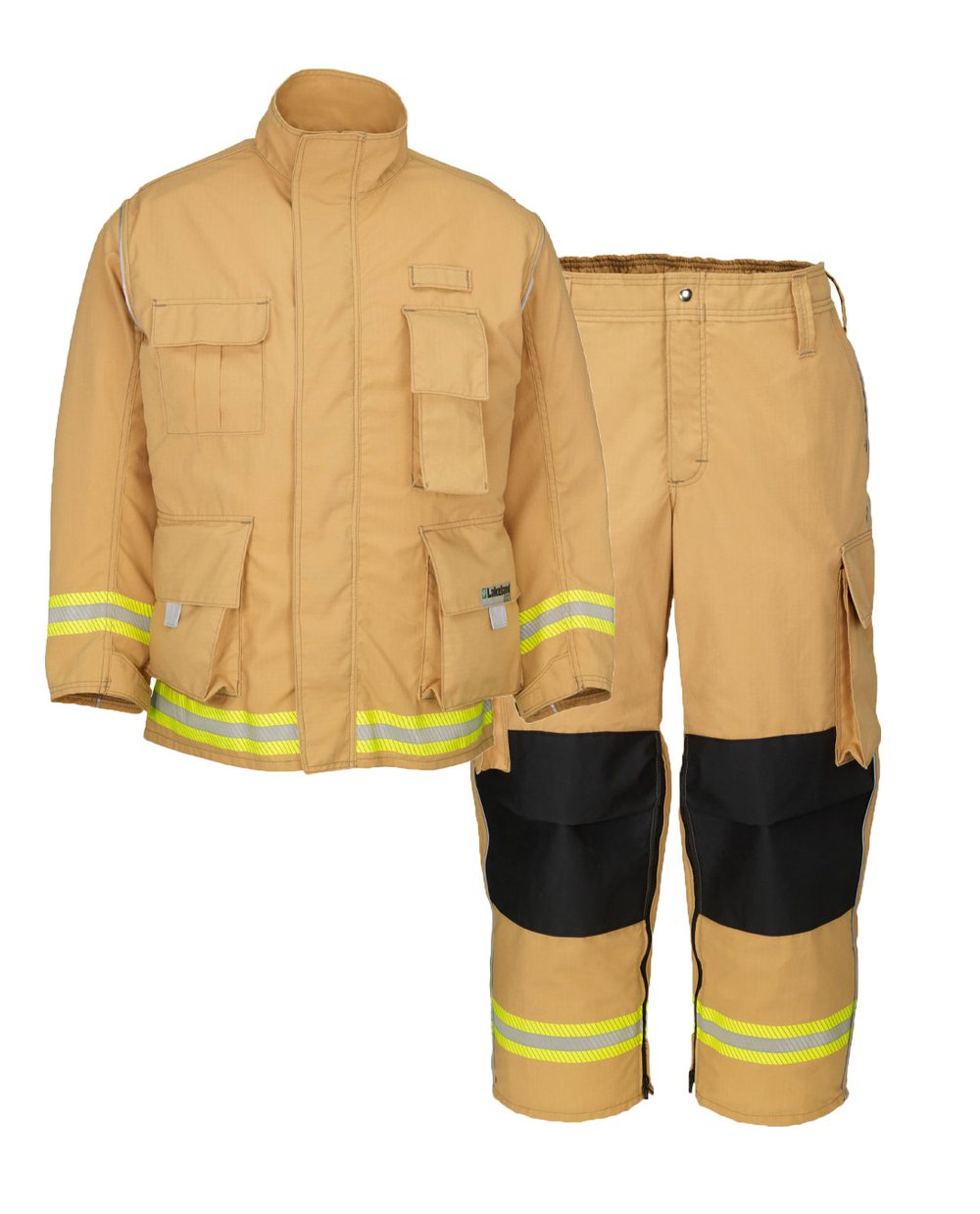 Lakeland dual-certified coat and pants in tan