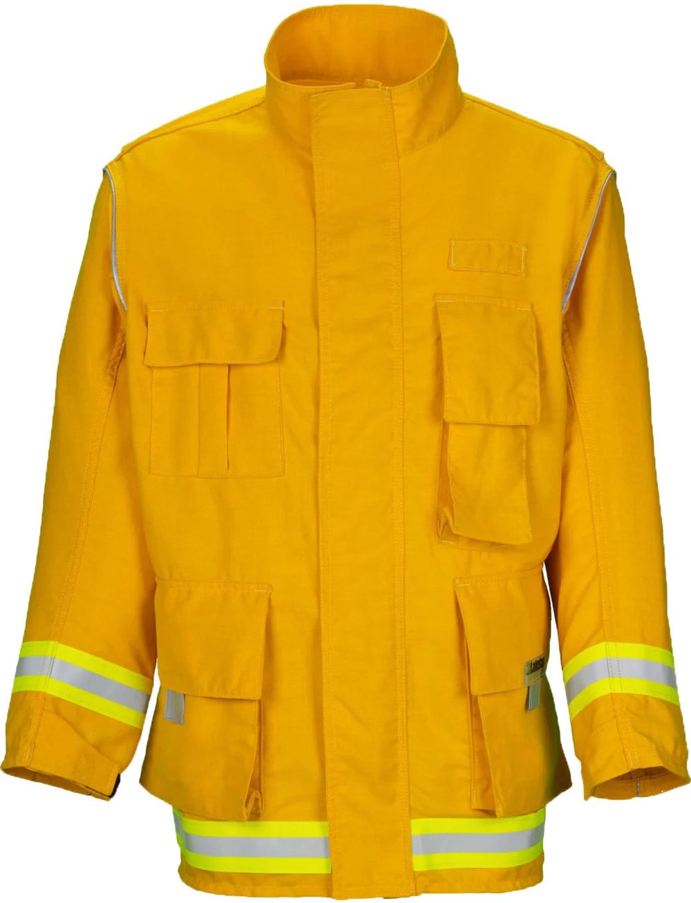 Lakeland wildland coat in yellow, front view