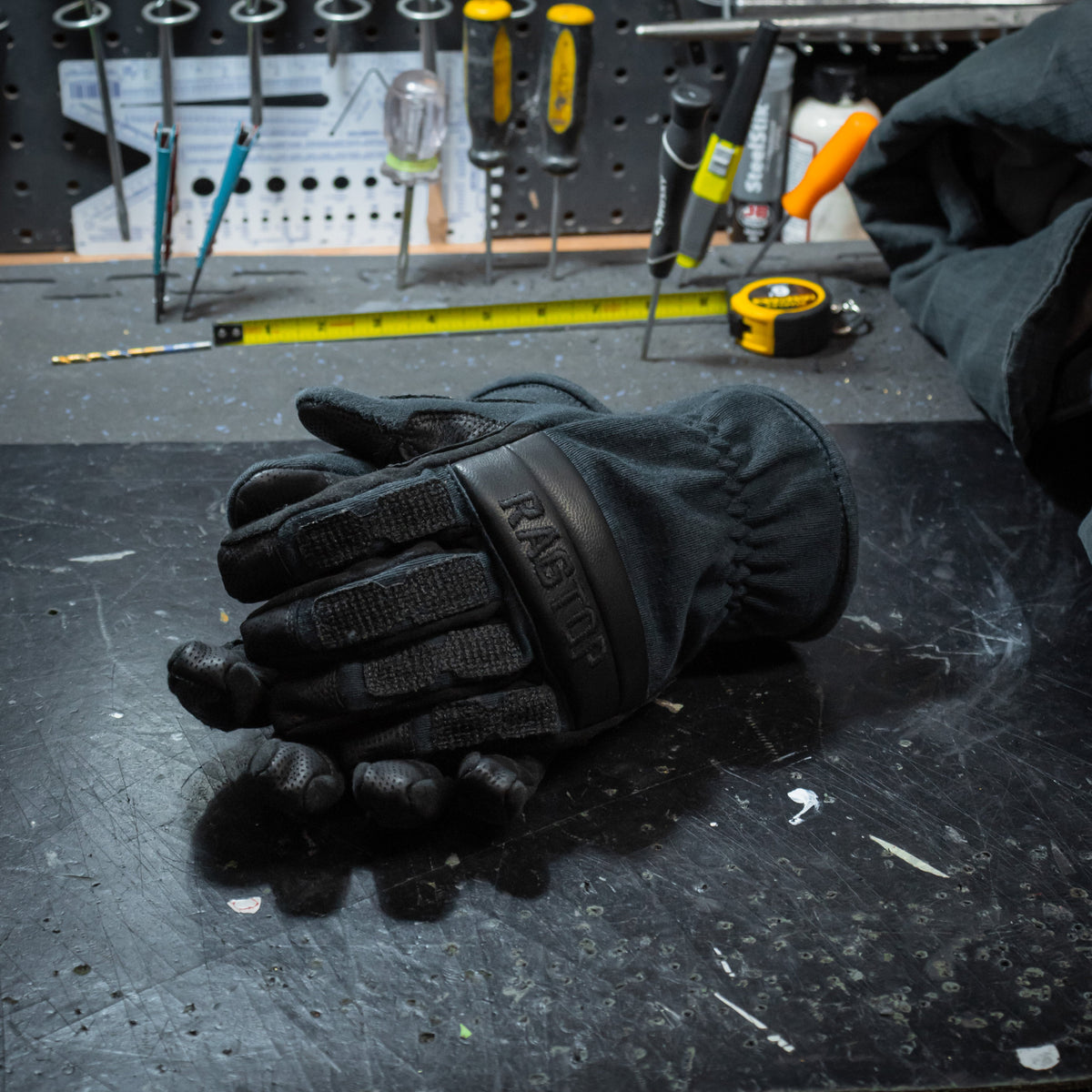 RagTop Extrication Mitts on a workbench