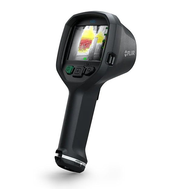 Rear view of the FLIR K85 camera and display