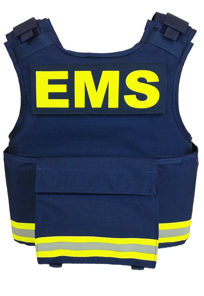 Navy Covert Armor F1 carrier with EMS identification and lime-silver reflective trim